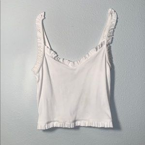 Brandy Melville cropped ruffle tank top